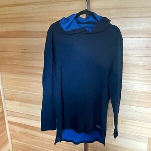 Dyne Blue and Black Hooded Sweatshirt Medium Made in USA